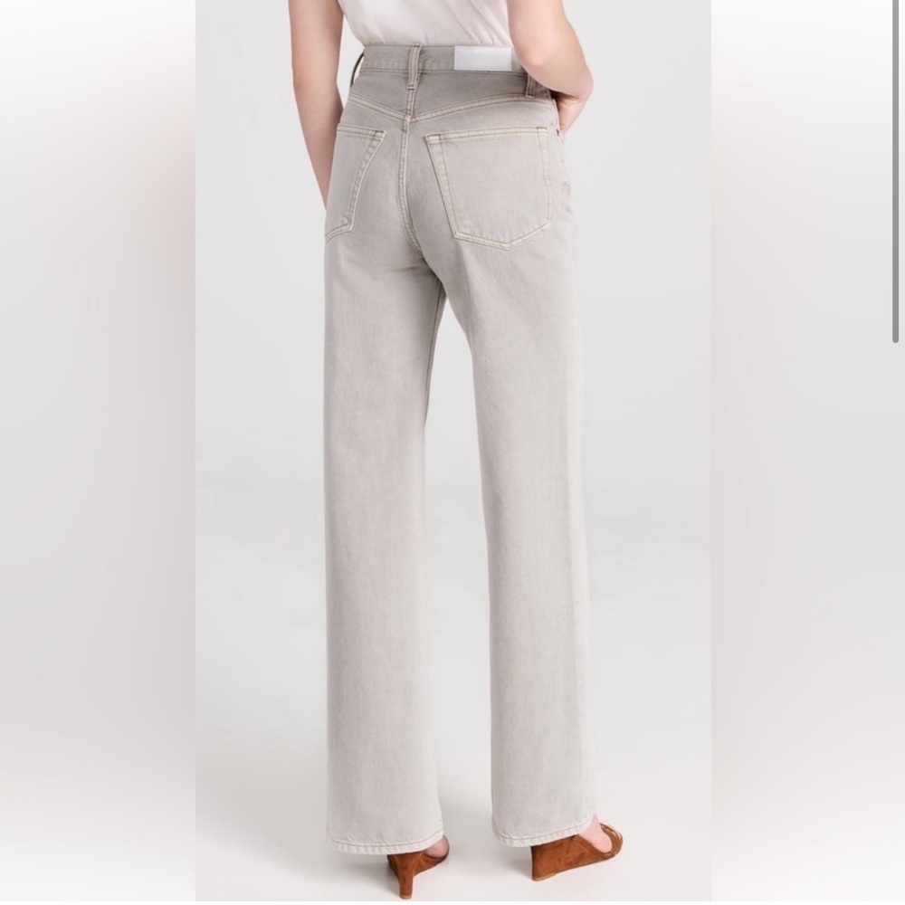 Re/Done Women's Wide Leg Jeans in Light Gray